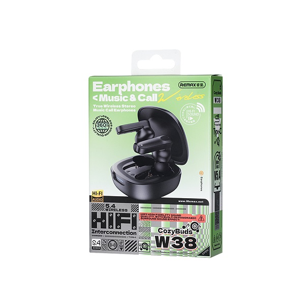Remax หูฟังบูลทูธ ซ์ No.BTCozy Buds W38 สีดำ